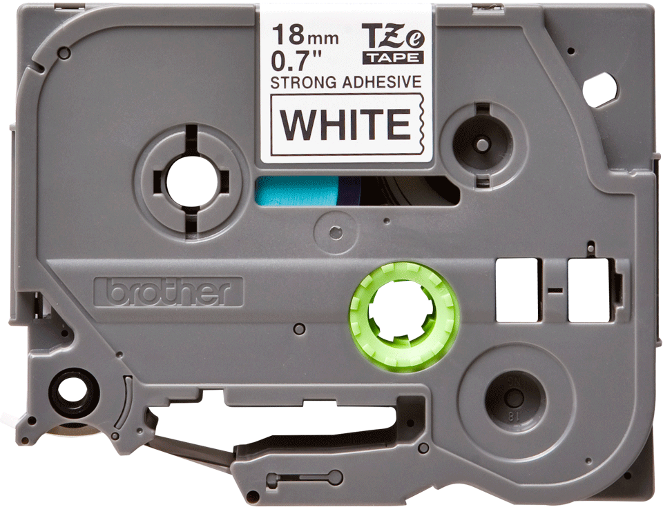 Originele Brother TZe-S241 sterk klevende label tapecassette -zwart op wit, breedte 18 mm 2
